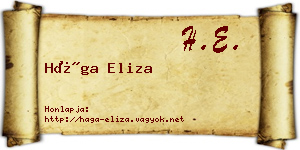 Hága Eliza névjegykártya